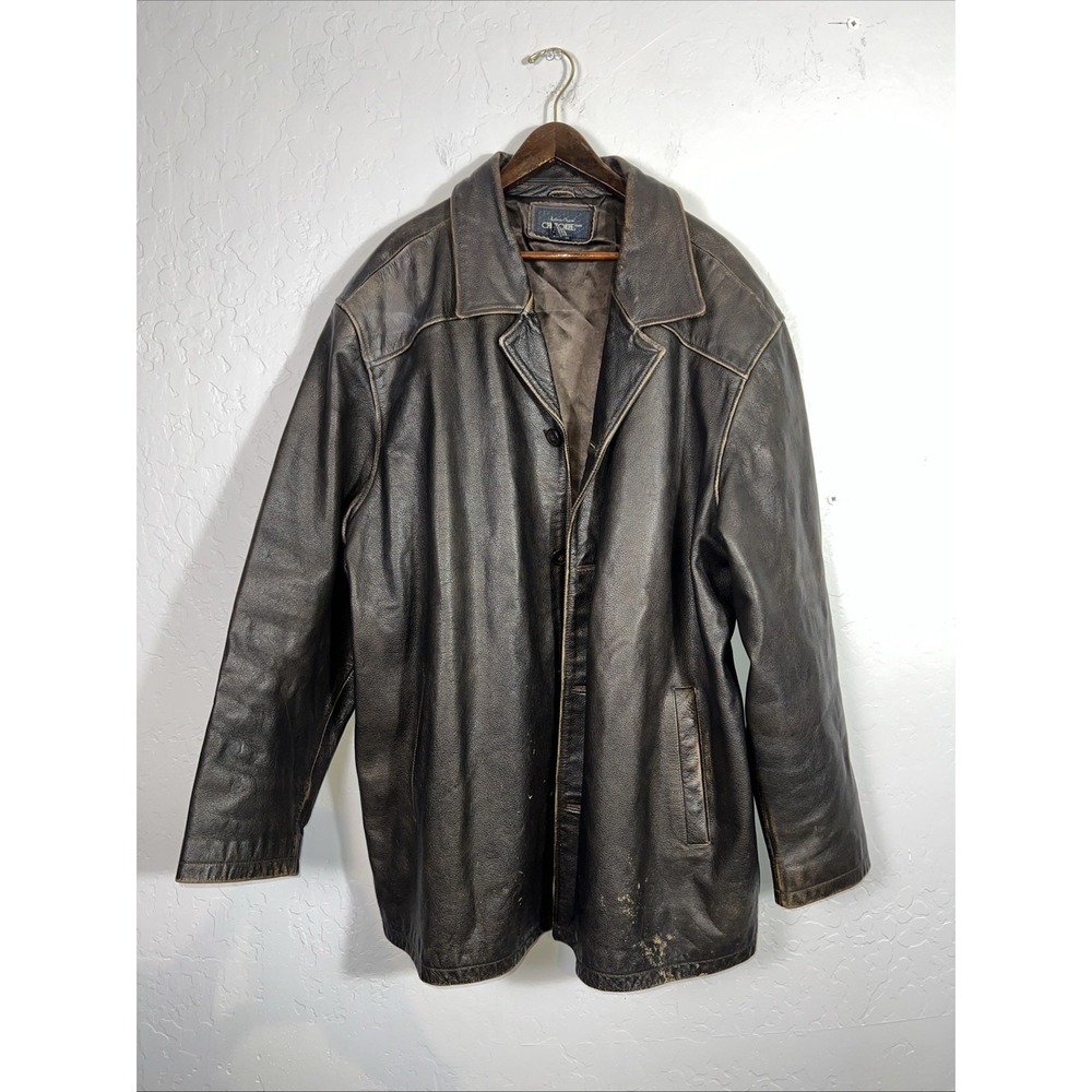 Vintage Cherokee Leather Jacket Stressed - Dark Brown - MAD MAX FURIOSA XXL‎